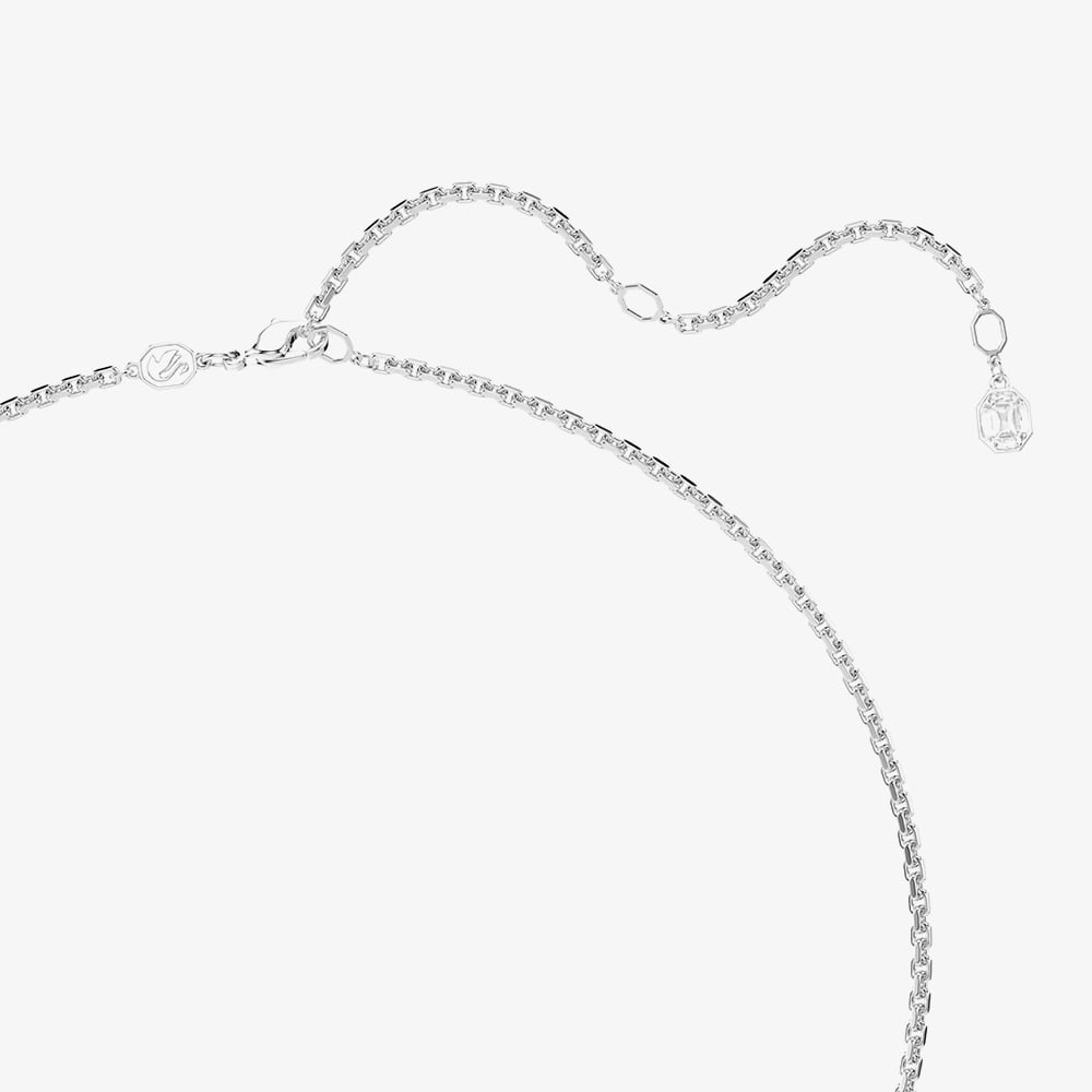 Swarovski Millenia Rhodium Plated Octagon White Crystal Pendant Necklace 5725768