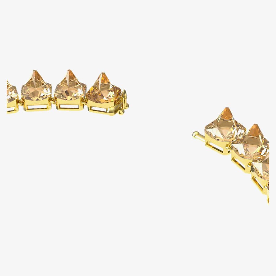 Swarovski Chroma Gold Tone Plated Spike Crystal Necklace 5613679