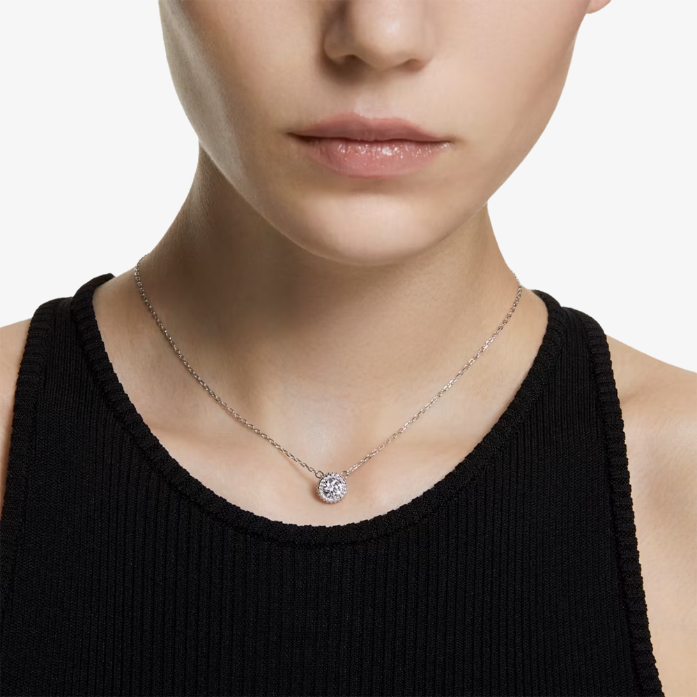 Swarovski Ladies Constella Rhodium-Plated Halo Necklace 5636264