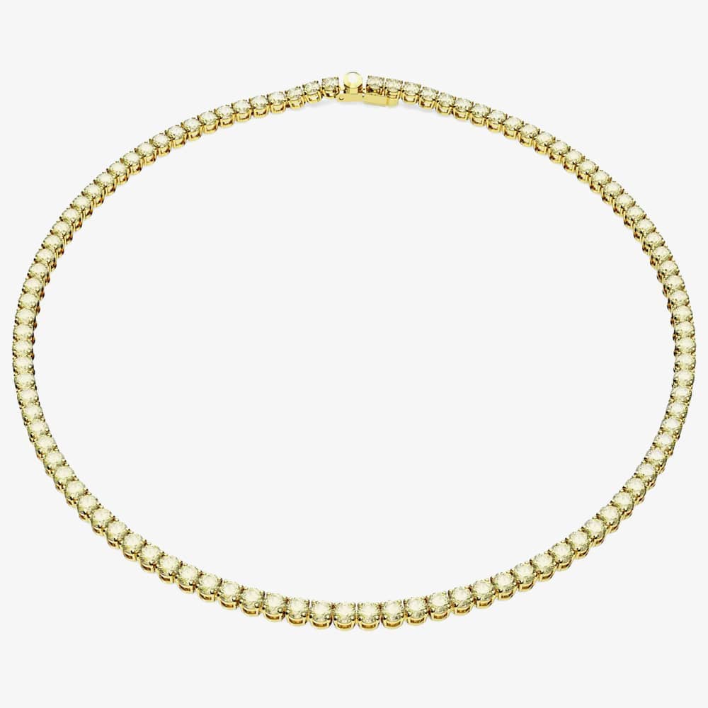 Product photograph of Swarovski Matrix Gold Plated Tennis Necklace 5661191 from The Jewel Hut