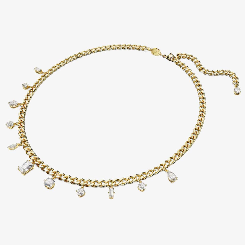 Swarovski Dextera White Mixed Cuts Gold Tone Plated Necklace 5663338