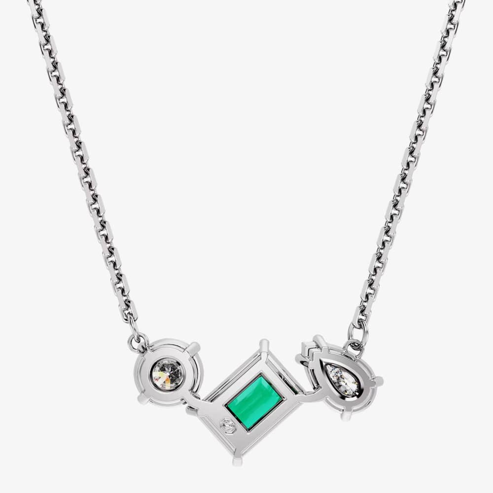 Swarovski Mesmera Green Mixed Cuts Rhodium Plated Necklace 5668278