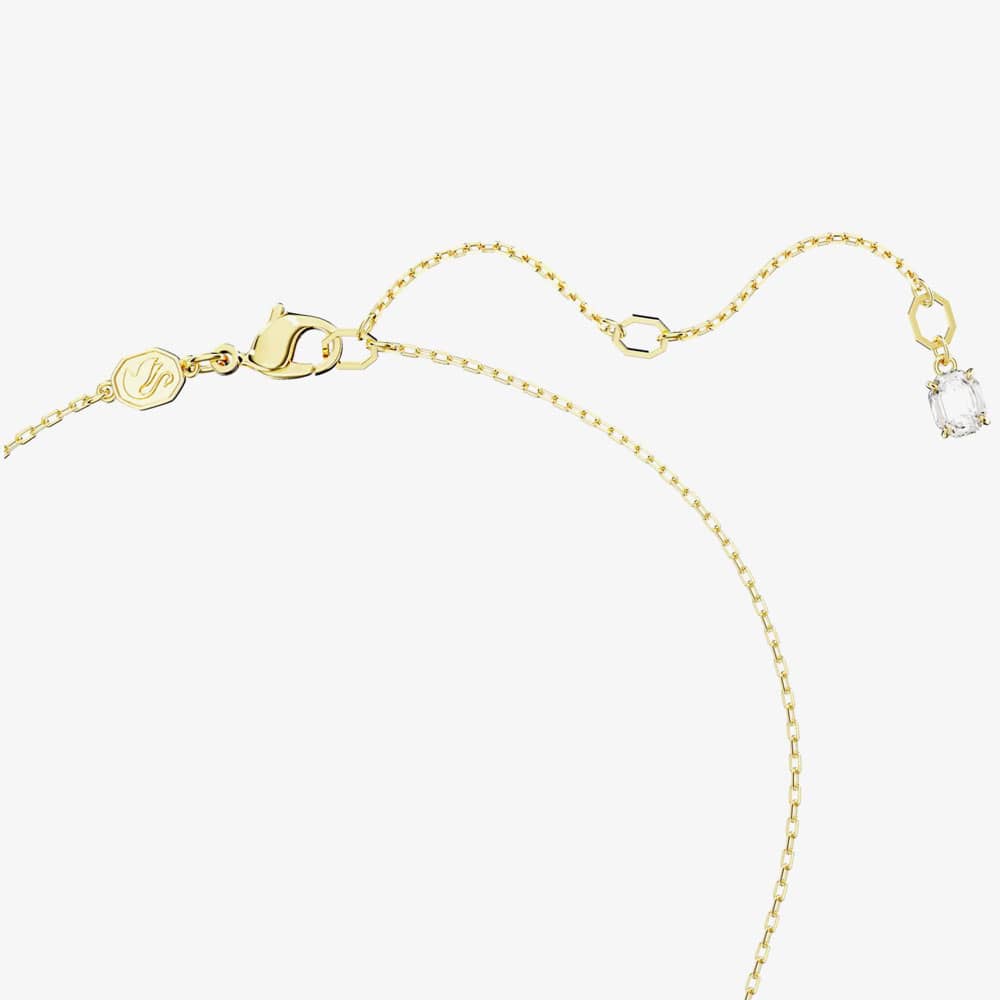Swarovski Dextera White Interlocking Loop Gold Tone Plated Necklace 5668820