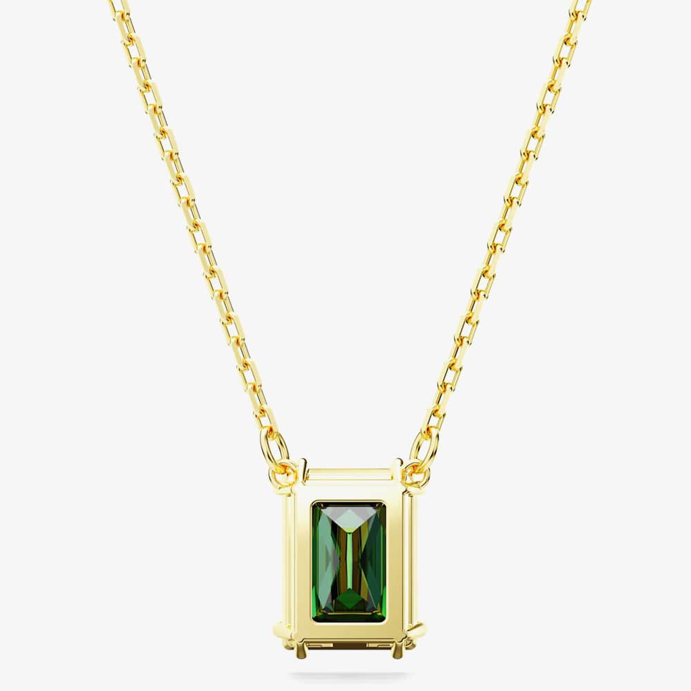 Swarovski Matrix Green Mixed Cuts Gold Tone Plated Necklace 5677141