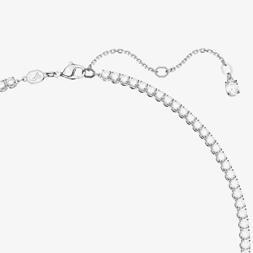 Swarovski Matrix Blue Mixed Cut Rhodium Plated Tennis Necklace 5666167 (M)