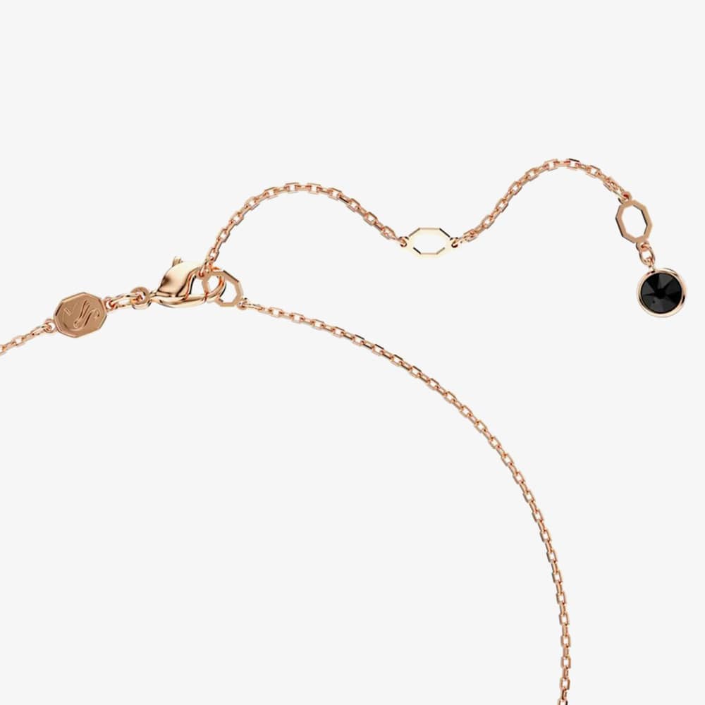 Swarovski Rose Gold Plated Black Swan Pendant Necklace 5678046