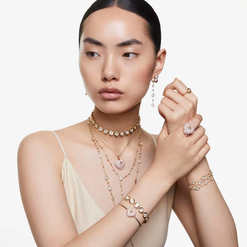 Swarovski Imber Strandage Gold Plated Scattered Necklace 5680091