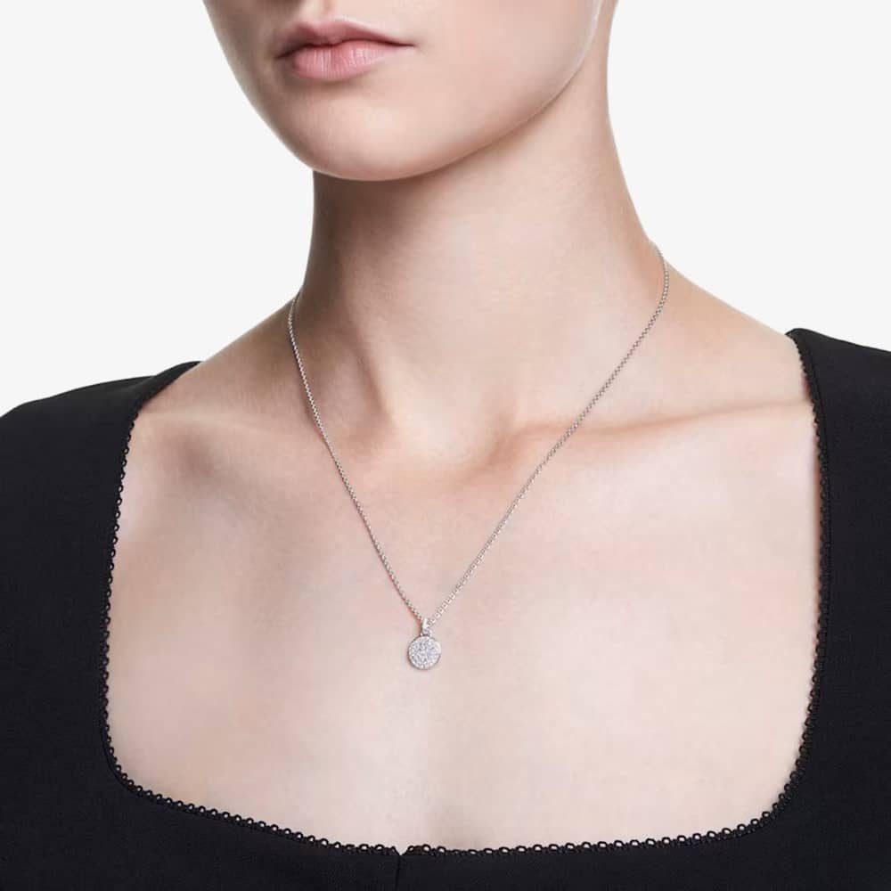 Swarovski Meteora Rhodium Plated Pendant Necklace 5683446