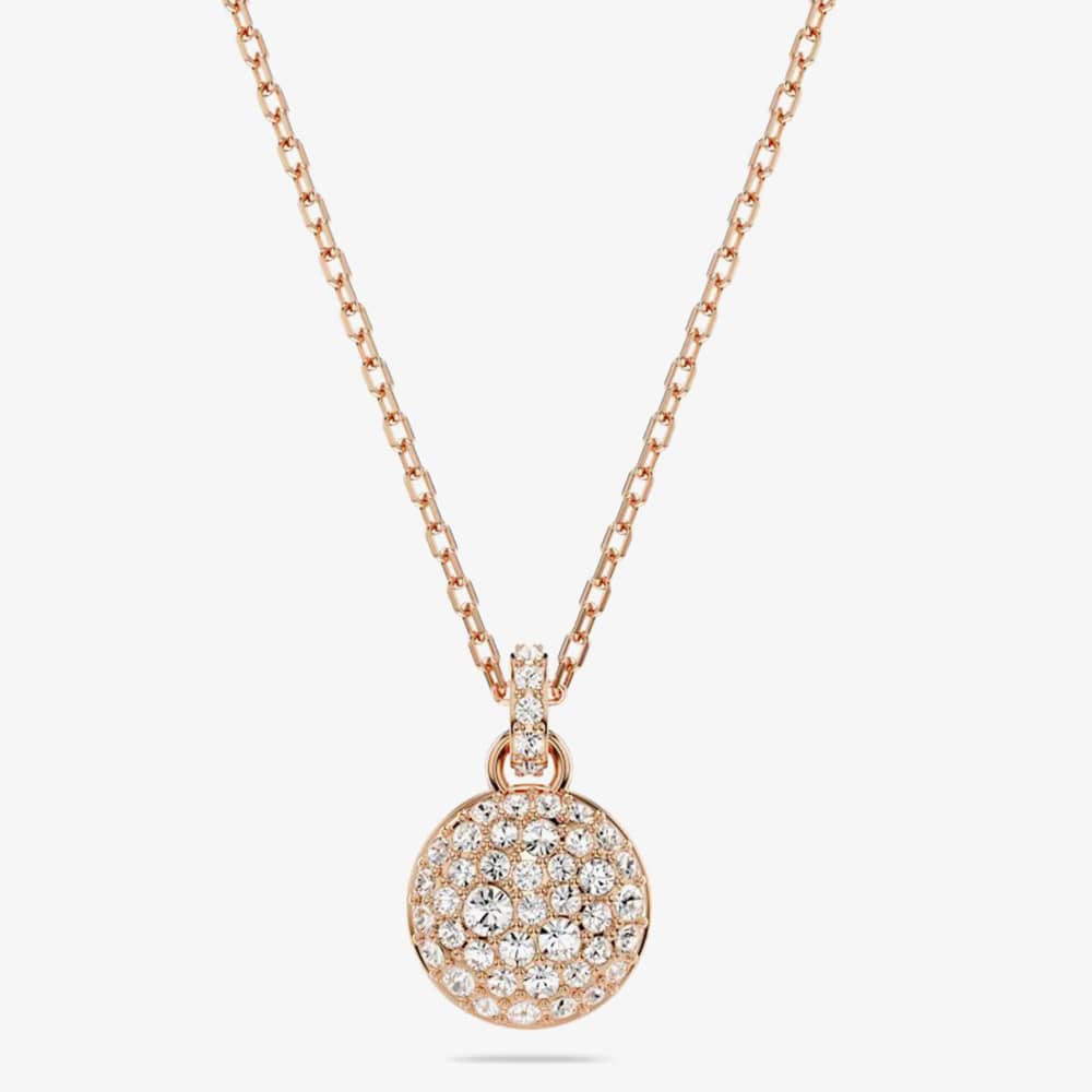 Product photograph of Swarovski Meteora Rose Gold Tone Plated Pendant Necklace 5683450 from The Jewel Hut