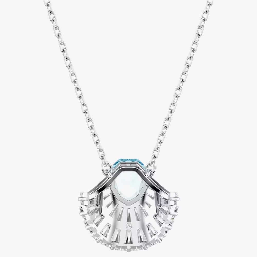 Swarovski Idyllia Rhodium Plated Blue Crystal Shell Necklace 5689195