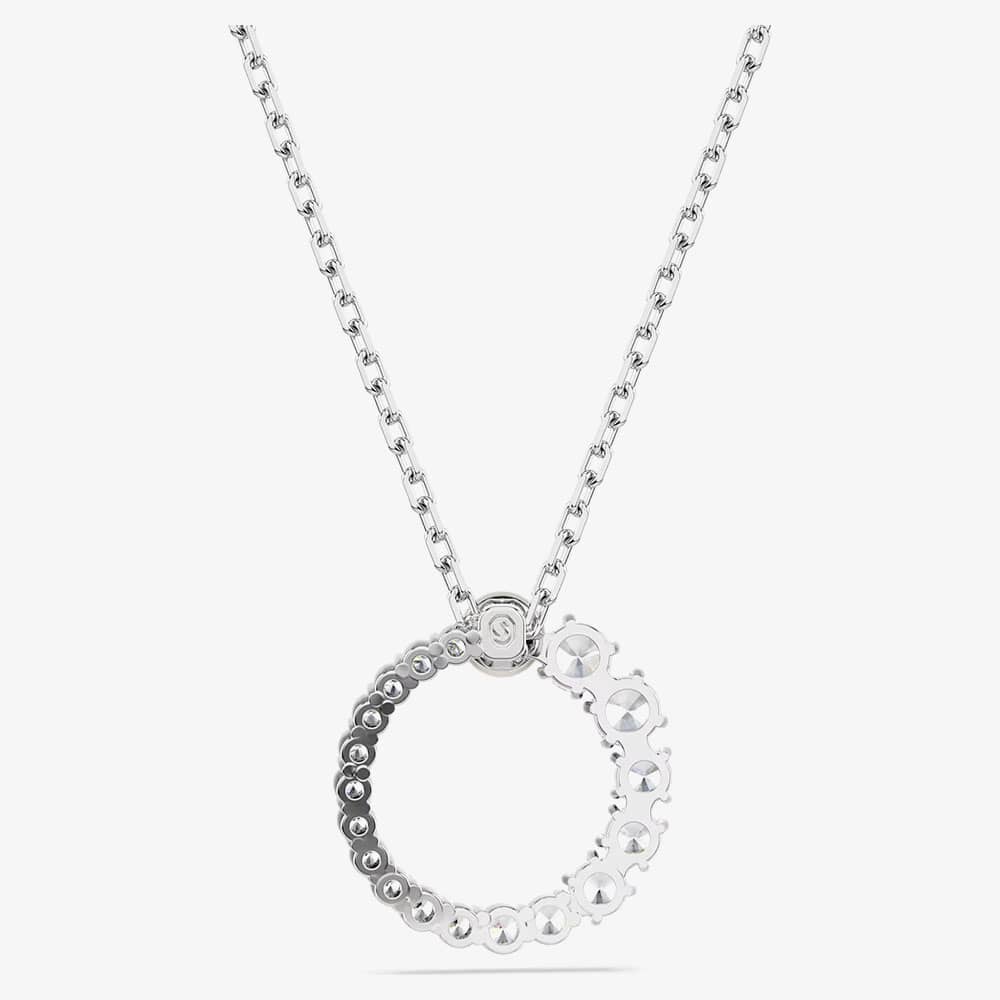 Swarovski Matrix Rhodium Plated Crystal & Pearl Circle Necklace 5688751