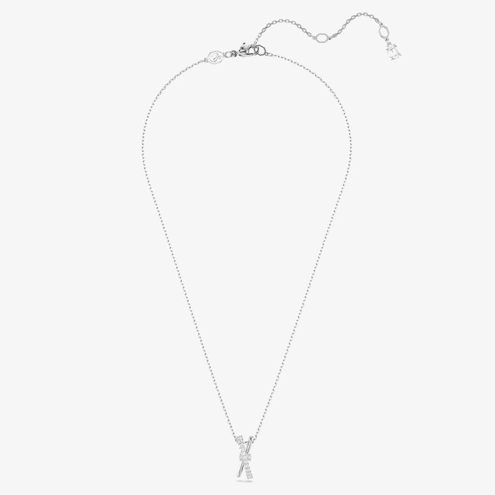 Swarovski Hyperbola Rhodium Plated Mixed Cuts Two Row Necklace 5689723