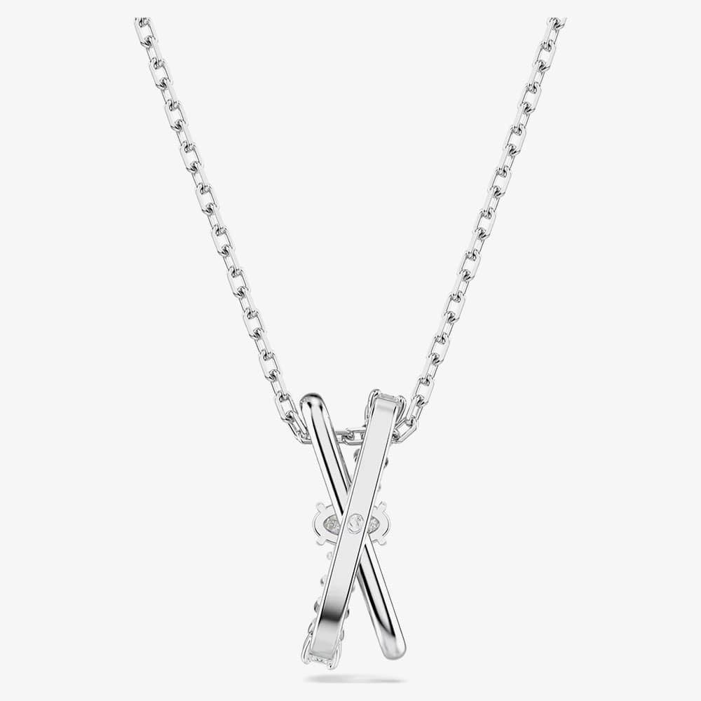 Swarovski Hyperbola Rhodium Plated Mixed Cuts Two Row Necklace 5689723