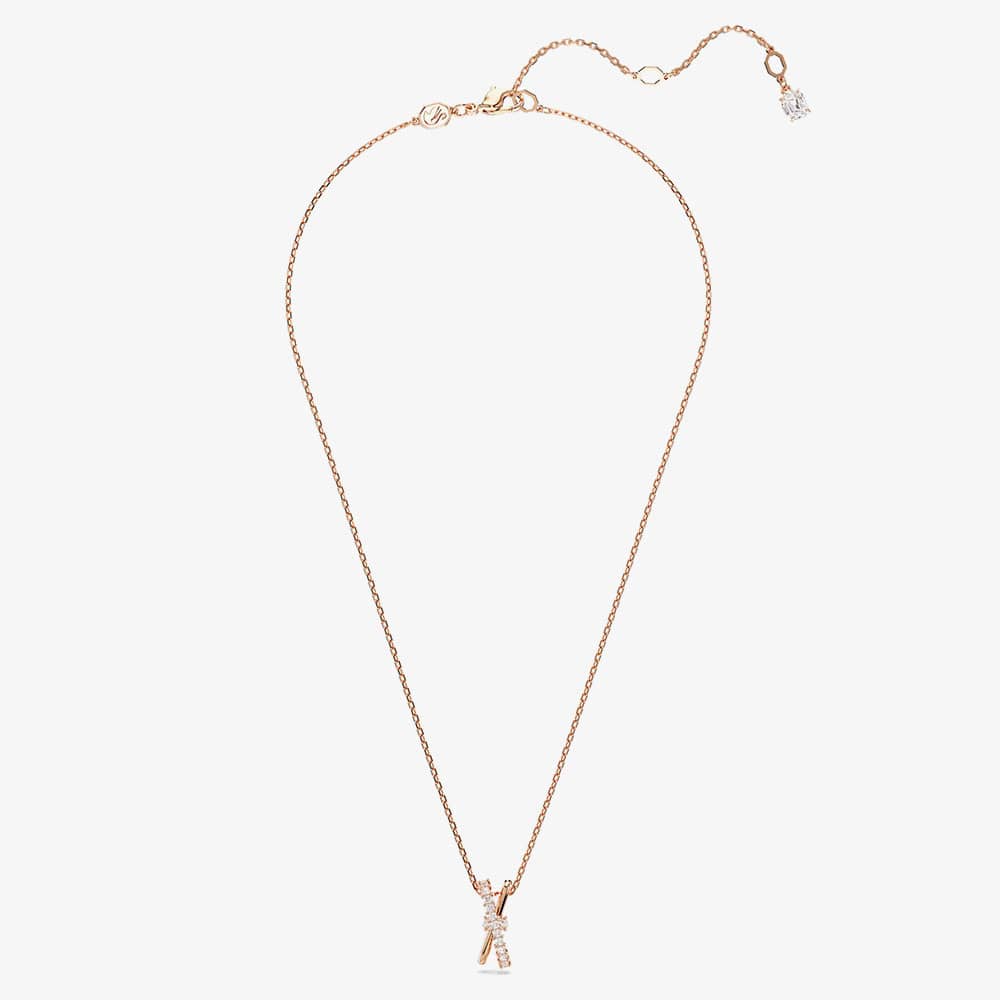Swarovski Hyperbola Rhodium Plated Mixed Cuts Two Row Necklace 5689788