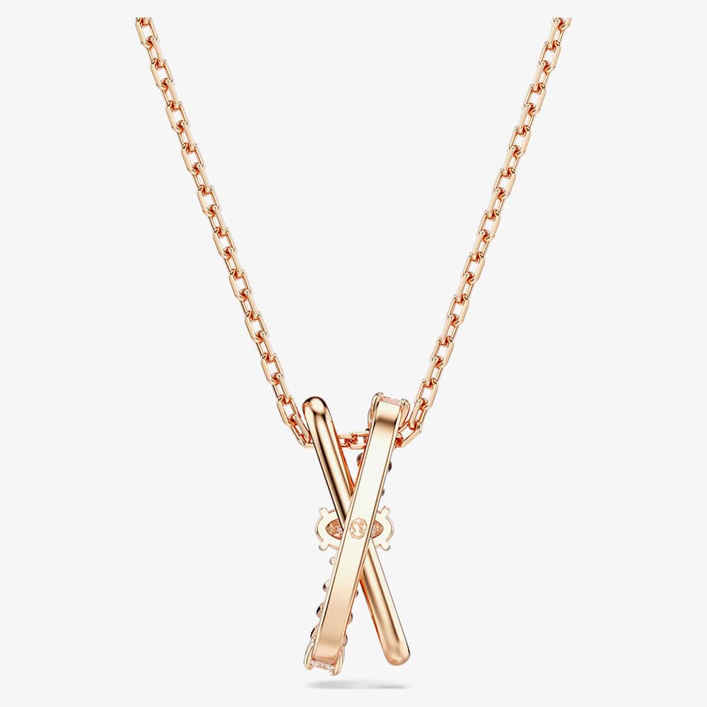 Swarovski Hyperbola Rhodium Plated Mixed Cuts Two Row Necklace 5689788