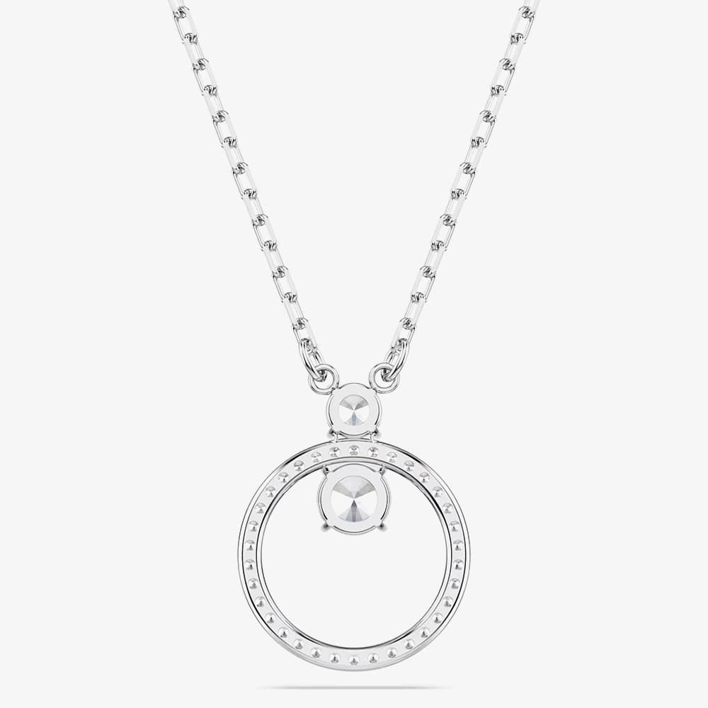 Swarovski Constella Rhodium Plated White Circle Necklace 5692261