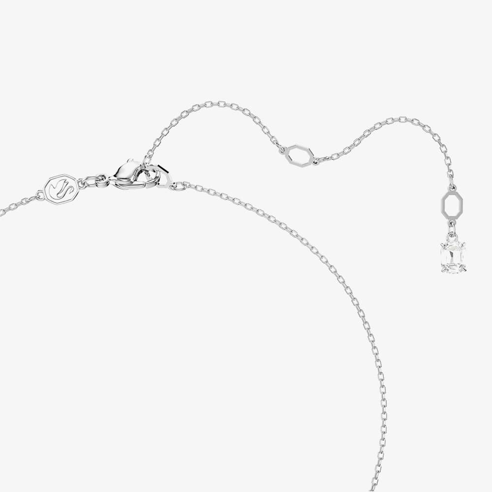 Swarovski Stilla Rhodium Plated White Octagonal Necklace 5693405