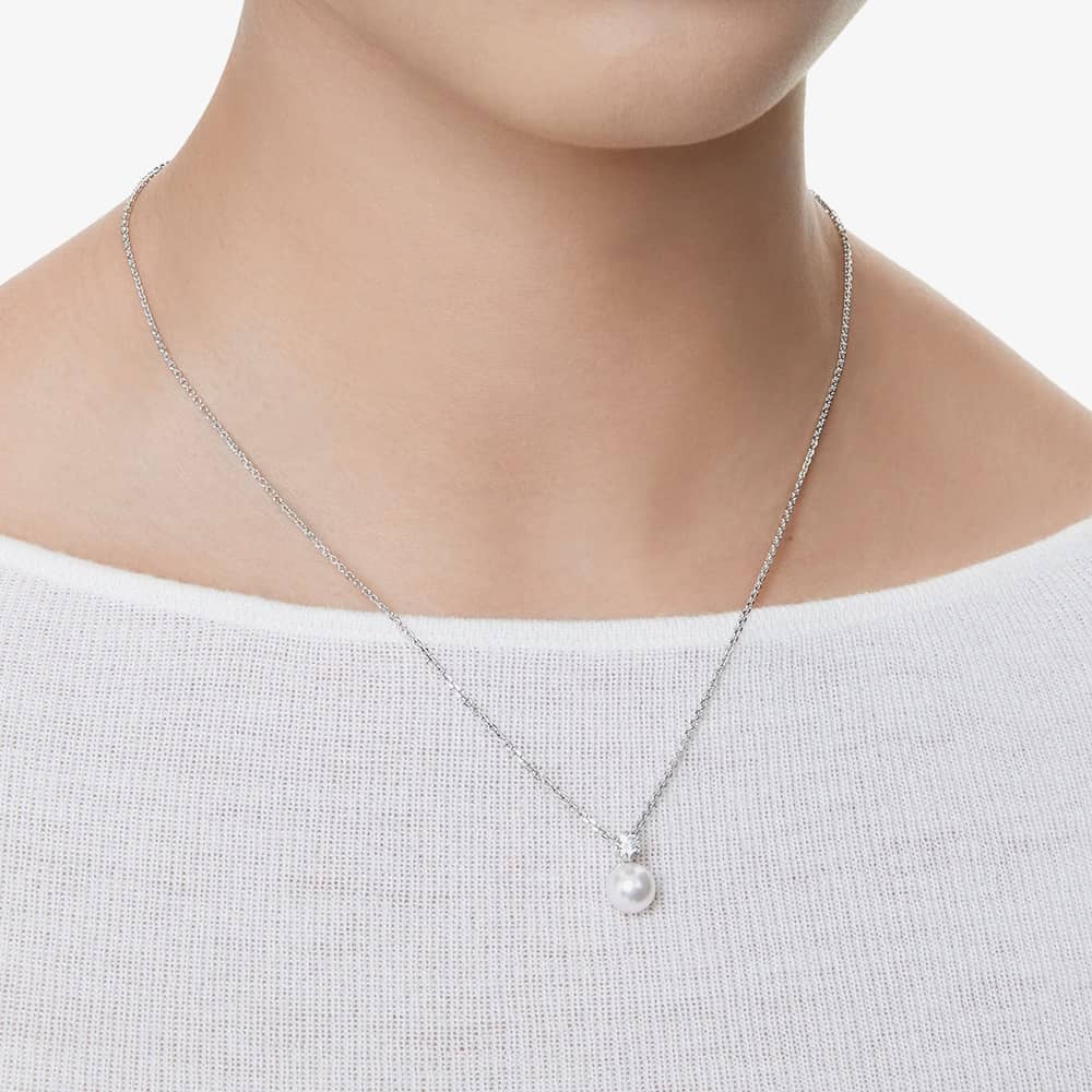 Swarovski Matrix Rhodium Plated Crystal Pearl Necklace 5693897