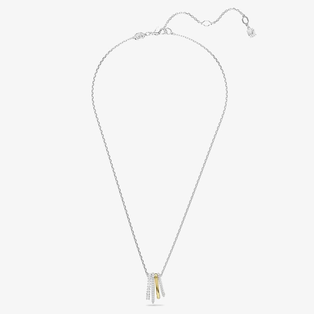 Swarovski Hyperbola Gold & Rhodium Plated Mini Hoop Pendant Necklace 5696626