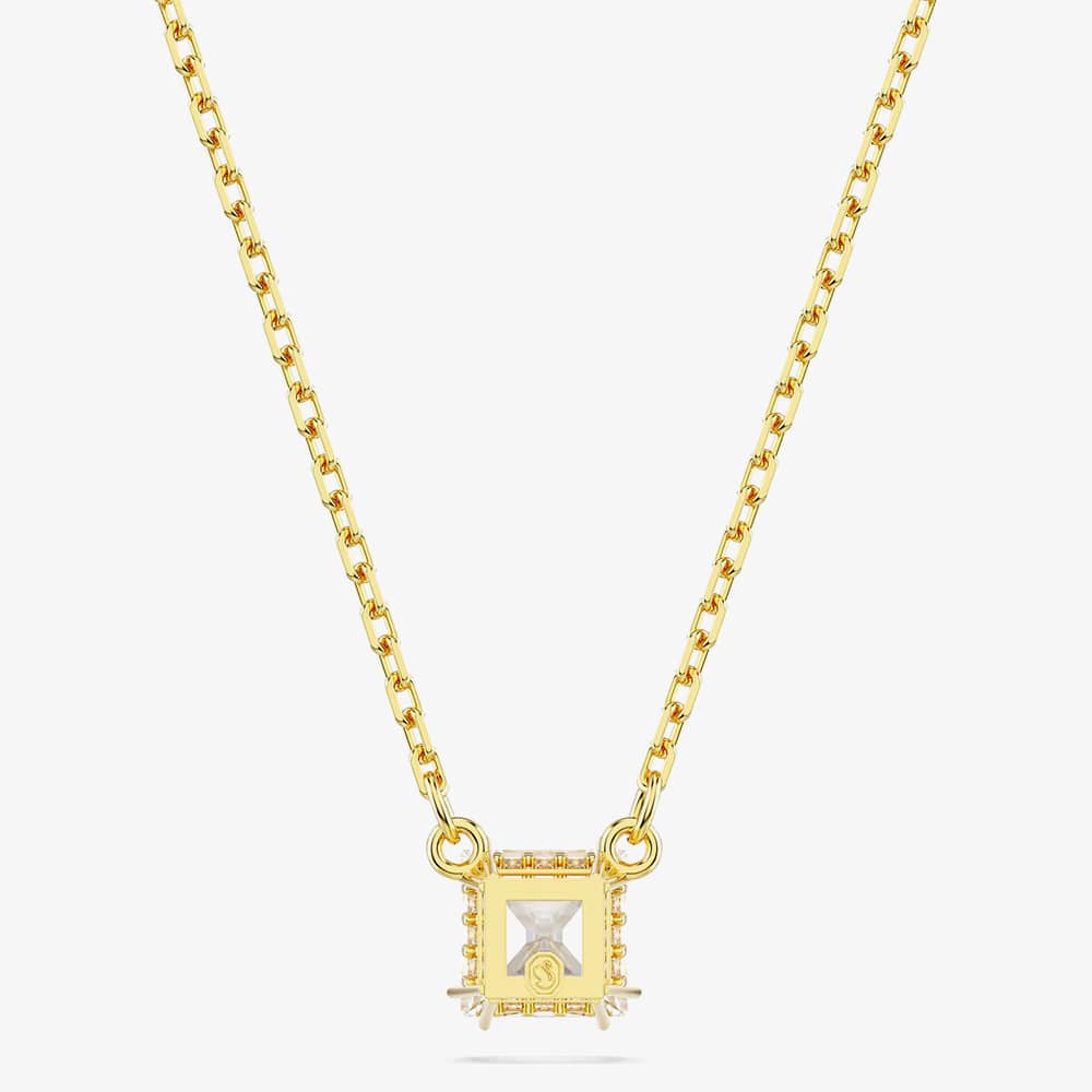 Swarovski Stilla Gold Tone Plated White Square Necklace 5693153
