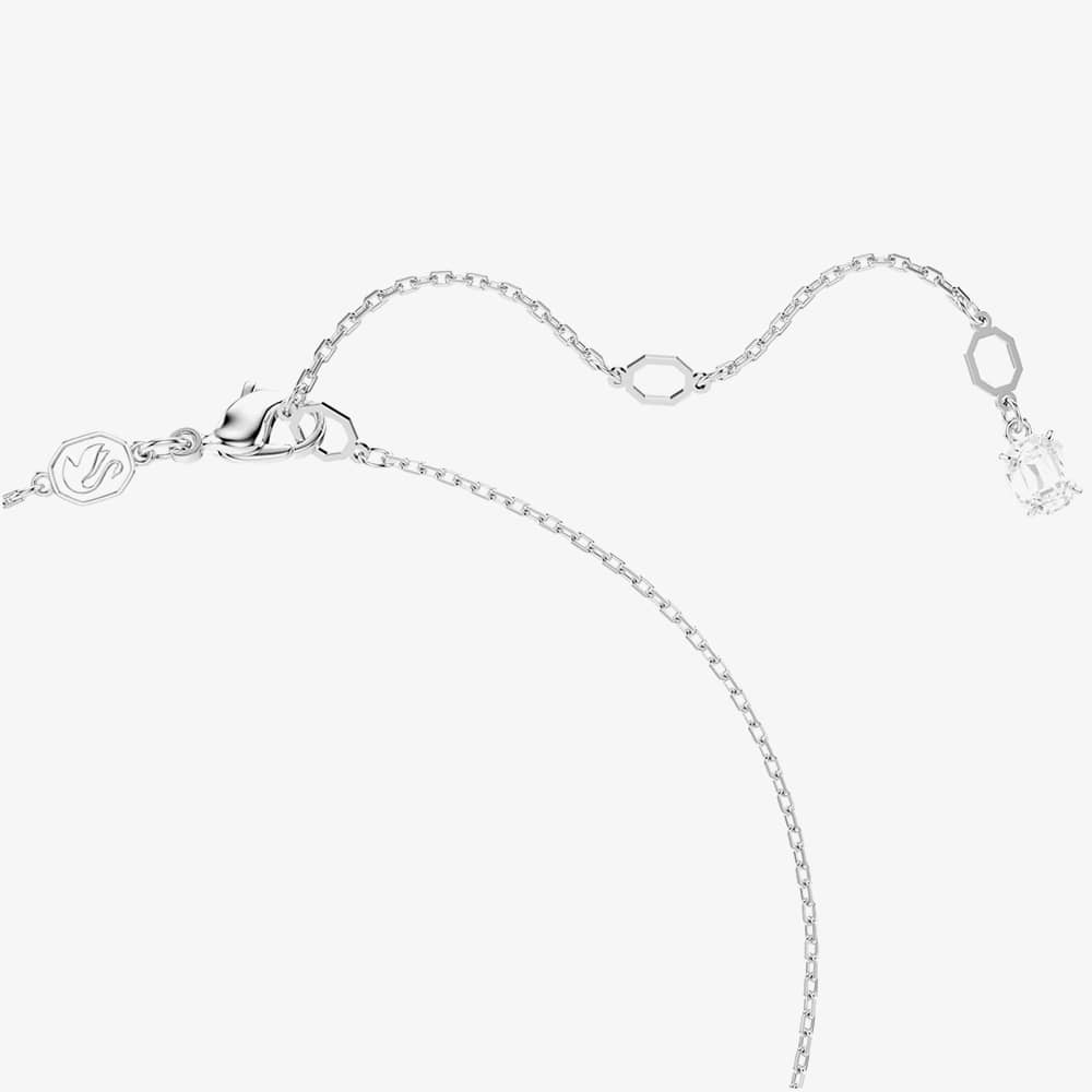 Swarovski Stilla Rhodium Plated Square Cubic Zirconia Necklace 5701903