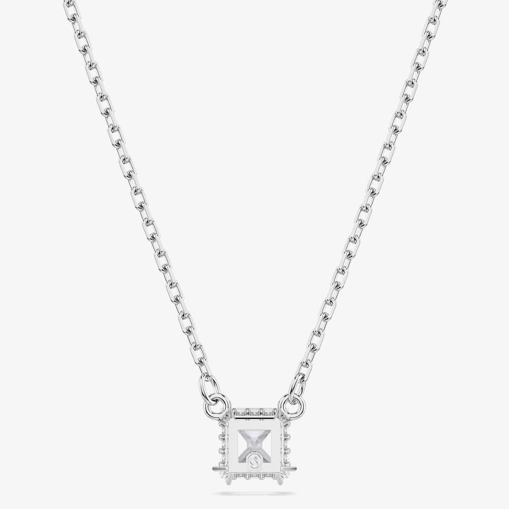 Swarovski Stilla Rhodium Plated Square Cubic Zirconia Necklace 5701903