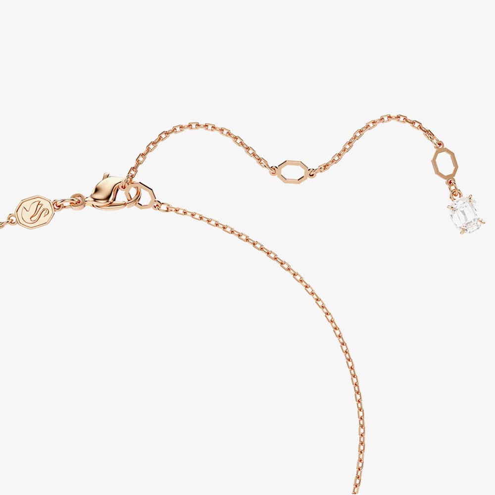 Swarovski Stilla Rose Gold Tone Plated Square Cubic Zirconia Necklace 5701904
