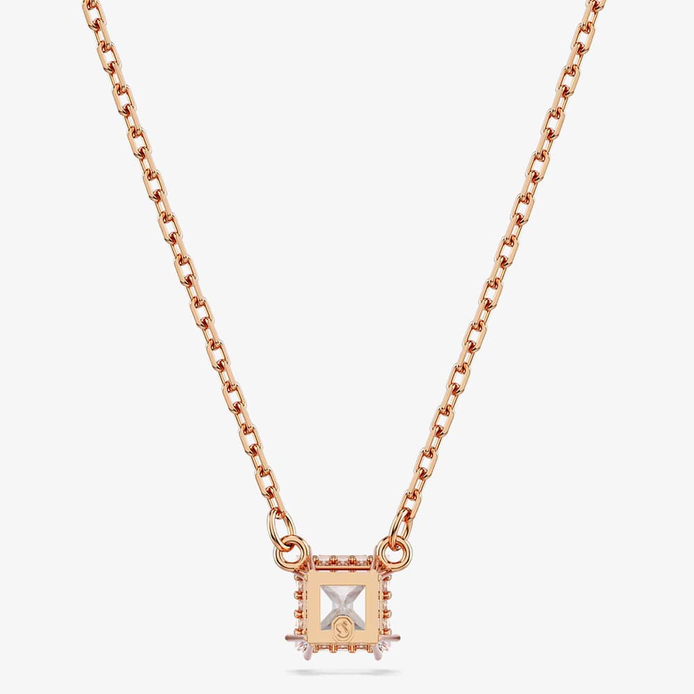 Swarovski Stilla Rose Gold Tone Plated Square Cubic Zirconia Necklace 5701904