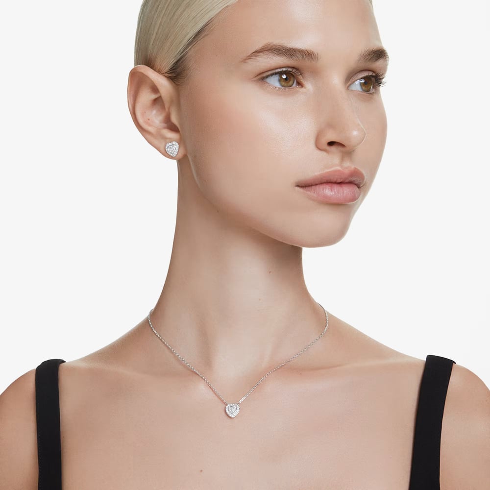 Ariana Grande X Swarovski Capsule Heart Necklace & Stud Earrings Jewellery Set 5720849