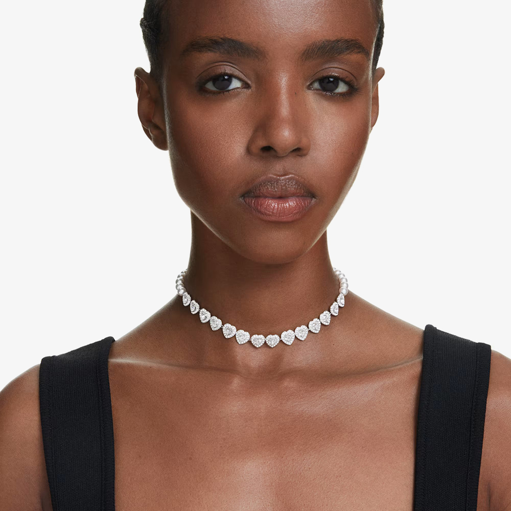 Ariana Grande X Swarovski Capsule White Crystal Heart Choker Necklace 5720861