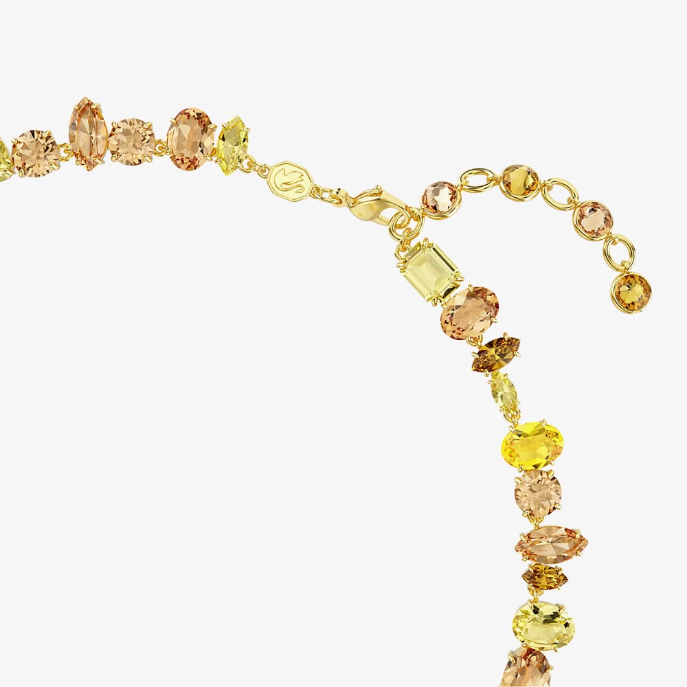 Swarovski Gema Gold Tone Plated Mixed Yellow Crystal Tennis Necklace 5718071