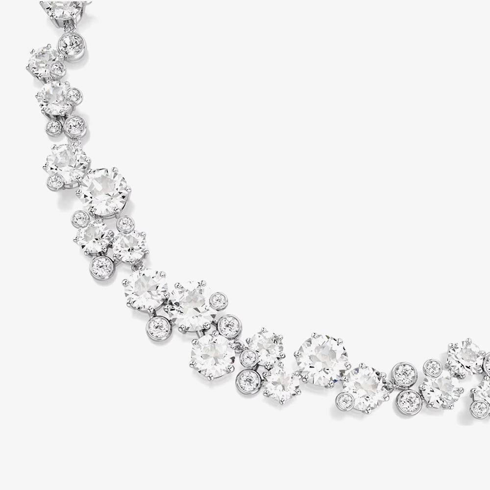 Swarovski Constella Rhodium Plated White Crystal Necklace 5722472