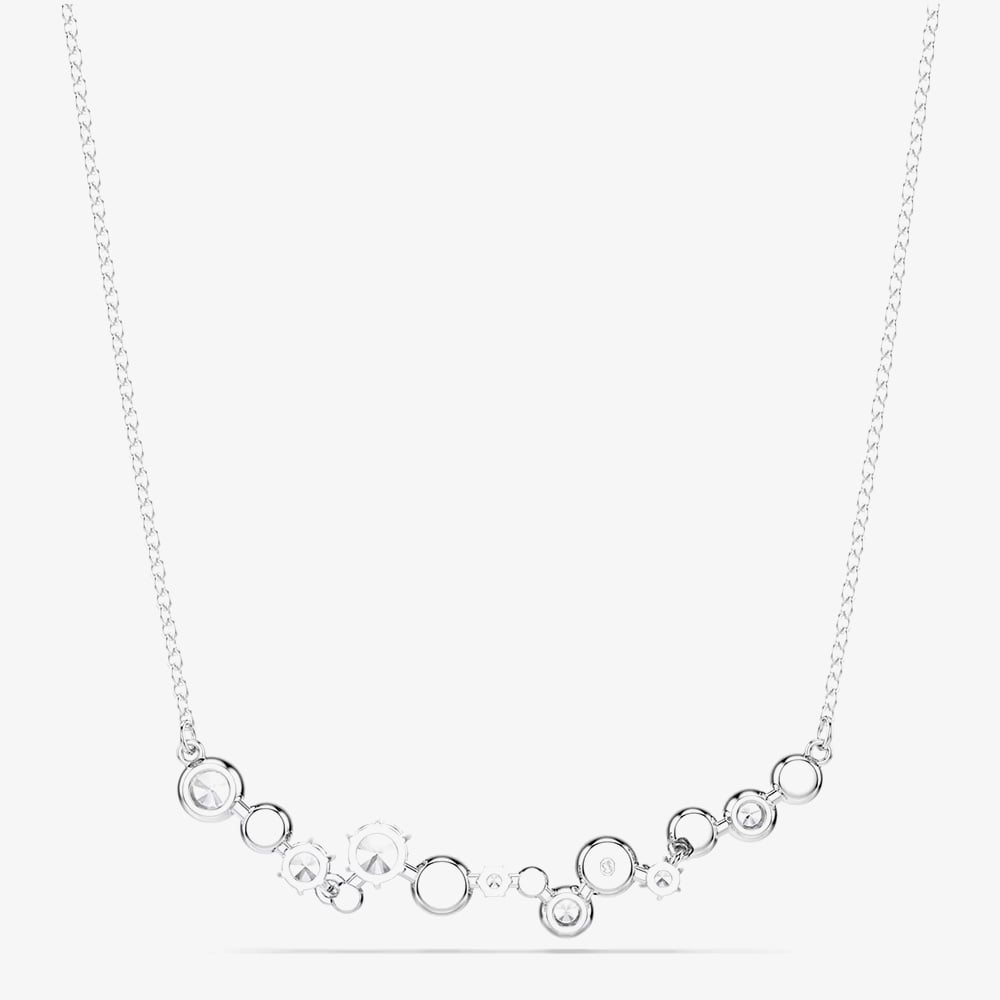 Swarovski Constella Rhodium Plated Mixed Cut White Crystal Necklace 5722473