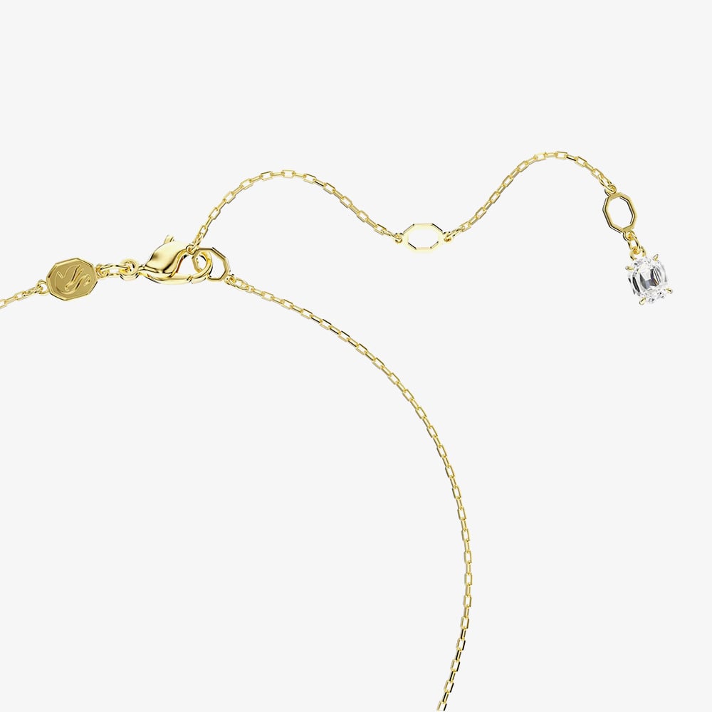 Swarovski Stilla Attract Gold Tone Plated Three Stone Zirconia Pendant Necklace 5723298