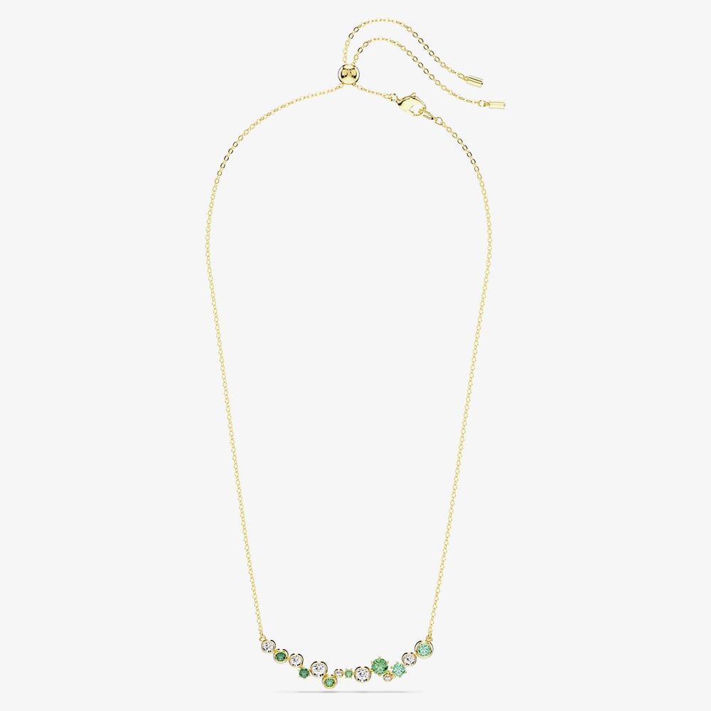 Swarovski Constella Gold Tone Plated Green & White Crystal Necklace 5732247
