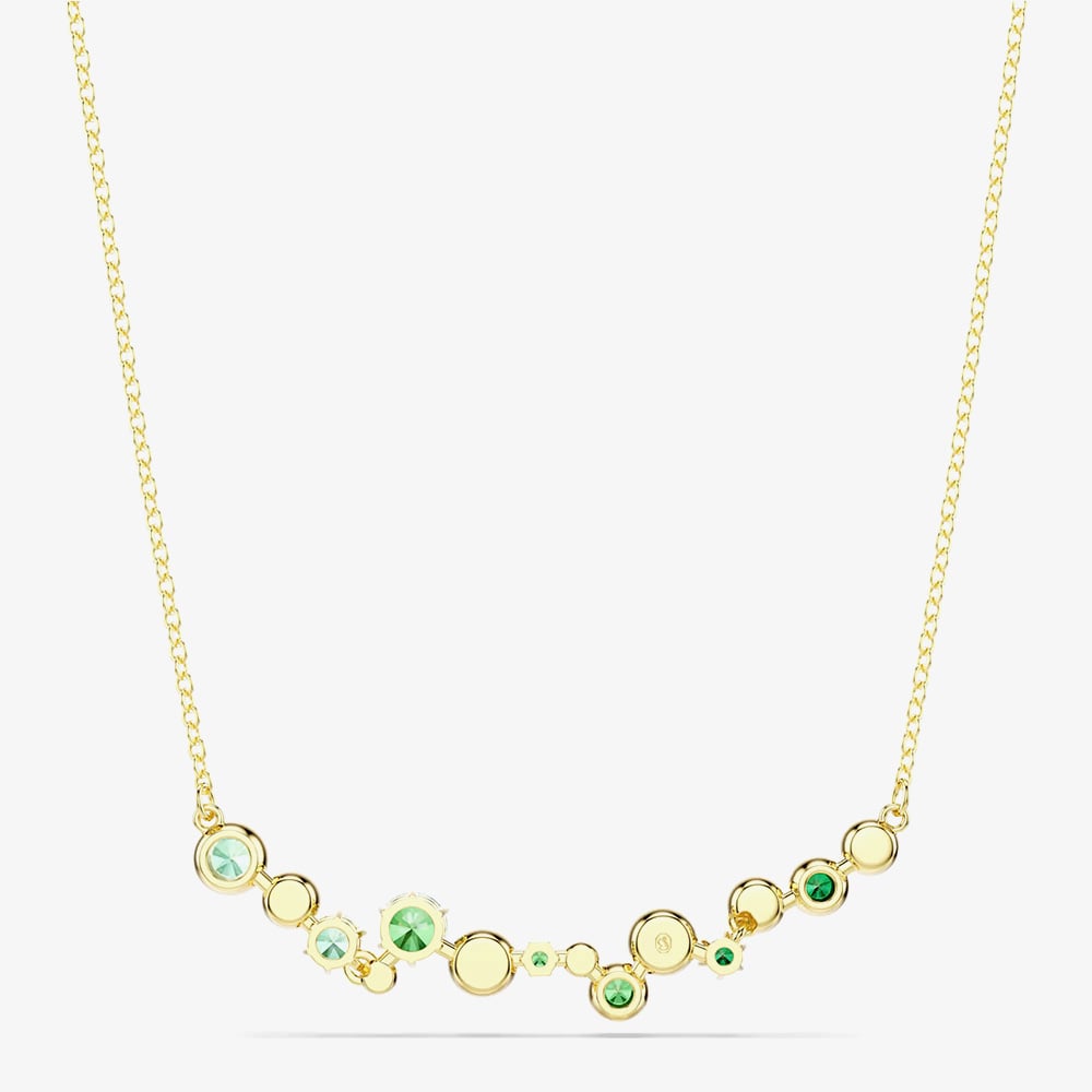 Swarovski Constella Gold Tone Plated Green & White Crystal Necklace 5732247
