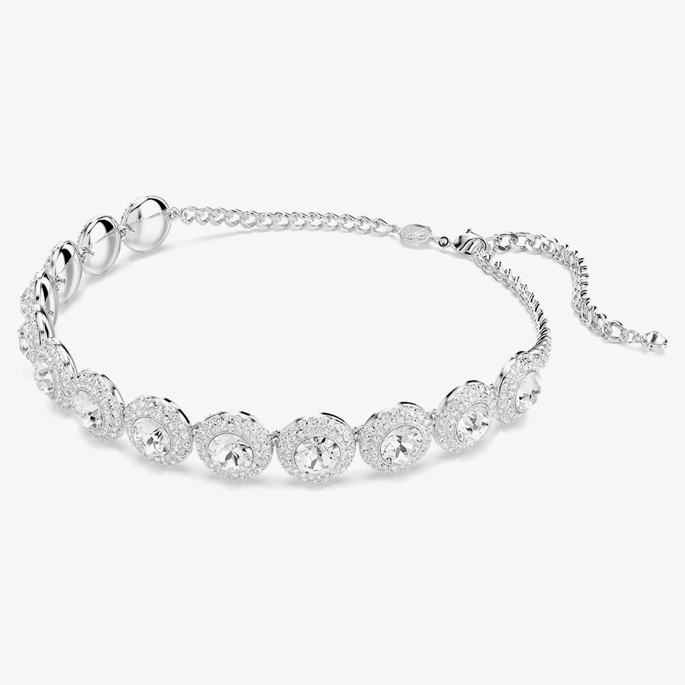 Swarovski Una Rhodium Plated White Crystal Choker Necklace 5733194