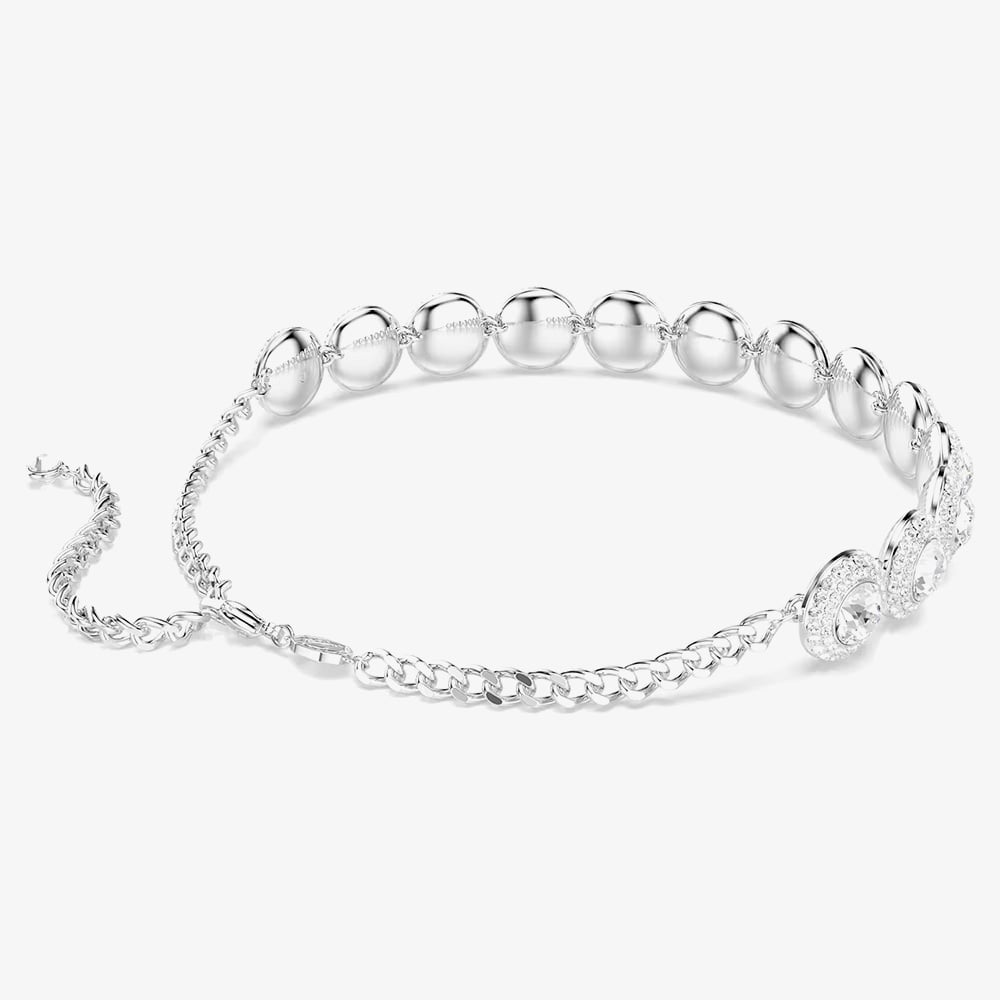 Swarovski Una Rhodium Plated White Crystal Choker Necklace 5733194