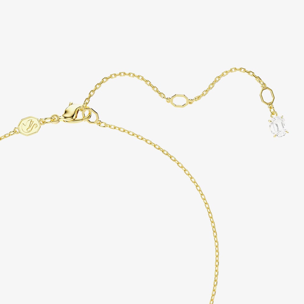 Swarovski Mesmera Gold Tone Plated Double White Zirconia Heart Necklace 5733475