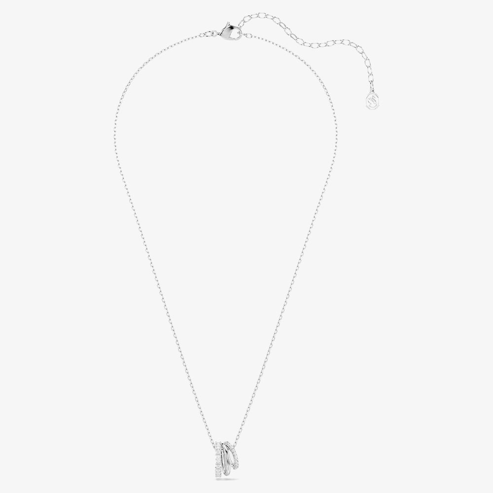 Swarovski Hyperbola Rhodium Plated Three Hoop Necklace 5737064