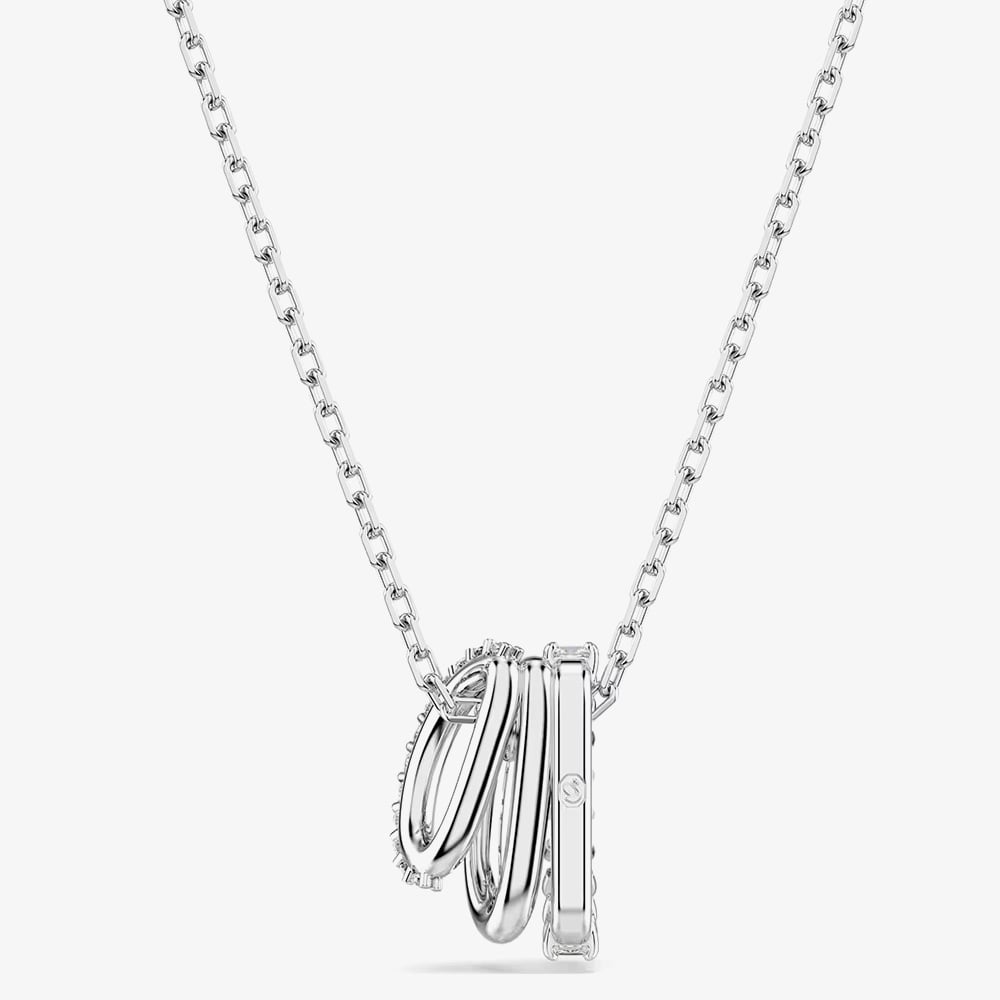 Swarovski Hyperbola Rhodium Plated Three Hoop Necklace 5737064
