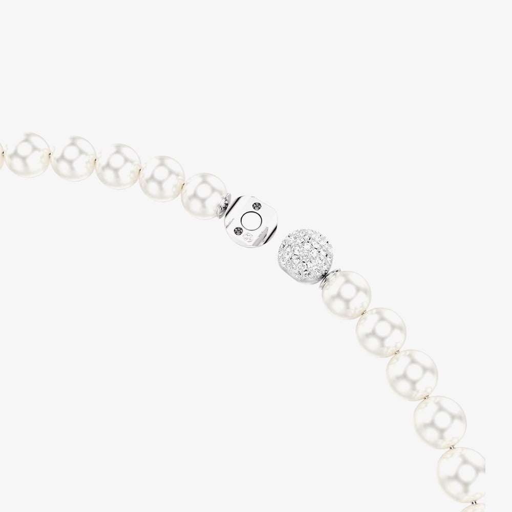 Swarovski Matrix Rhodium Plated White Crystal Pearl Necklace 5747746