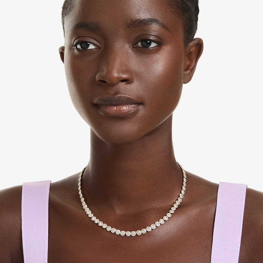 Swarovski Una Angelic Gold Tone Plated White Crystal Necklace 5751560