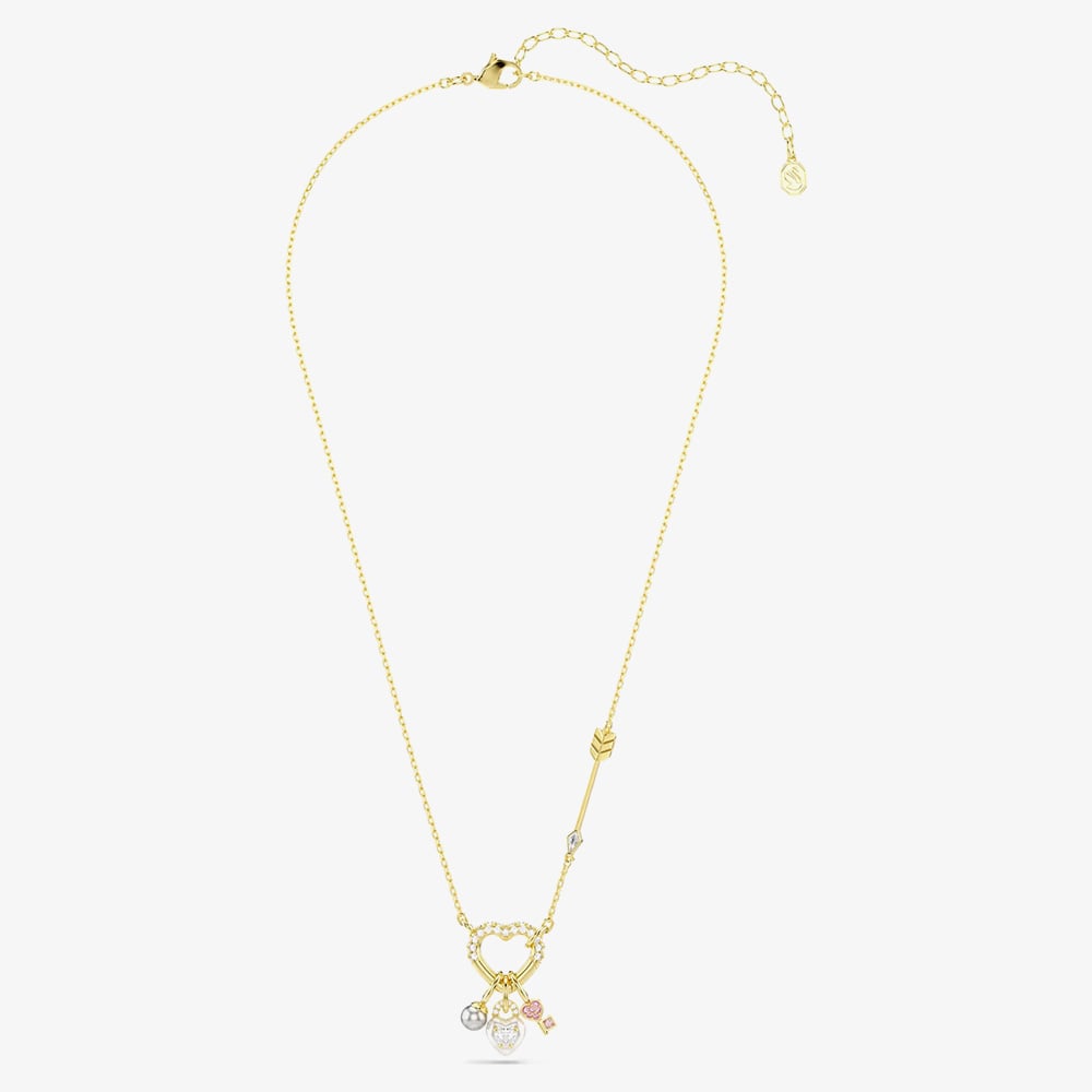 Swarovski Idyllia Gold Tone Plated Mixed Crystal Heart Necklace 5737290