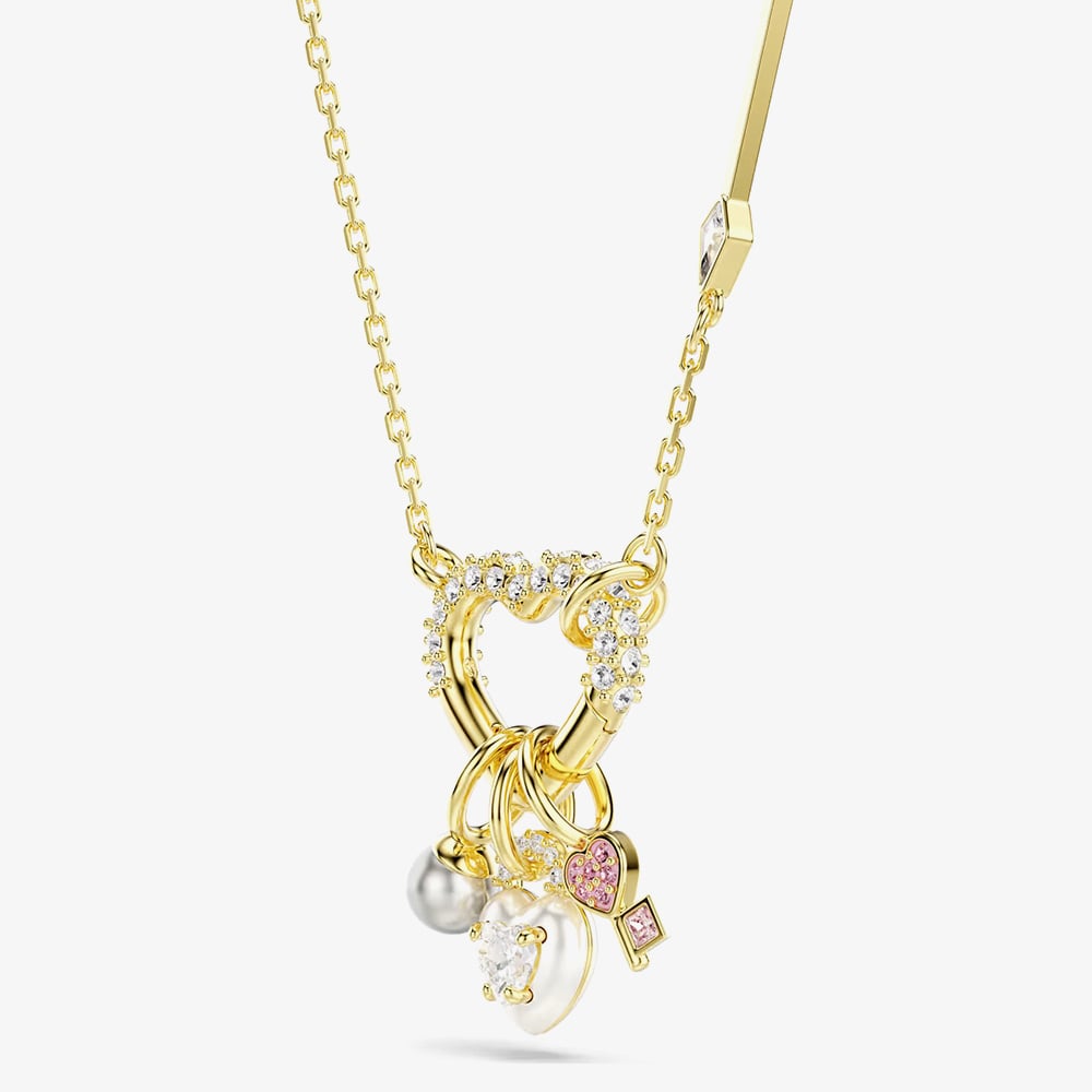 Swarovski Idyllia Gold Tone Plated Mixed Crystal Heart Necklace 5737290