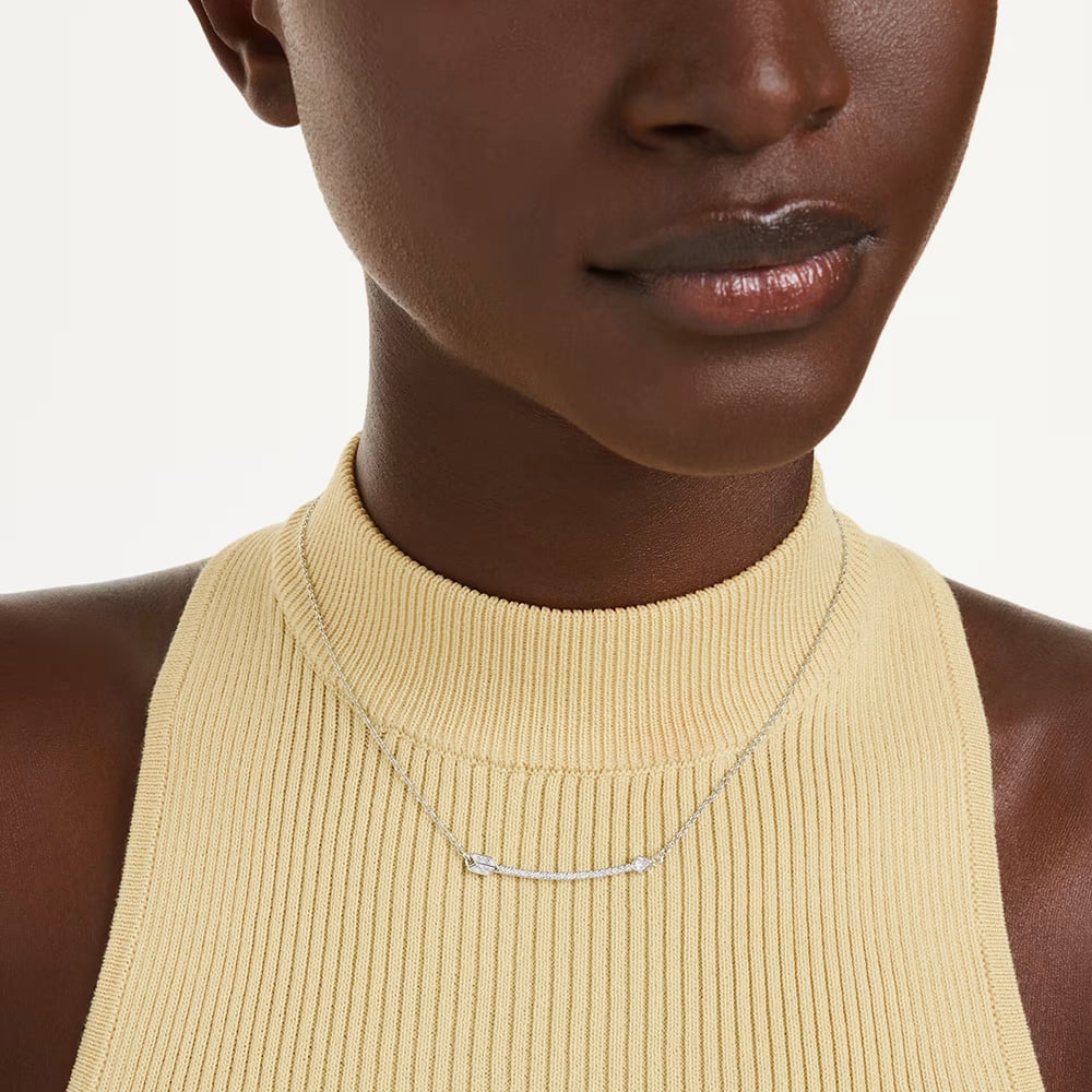 Swarovski Idyllia Rhodium Plated Crystal Arrow Necklace 5737293