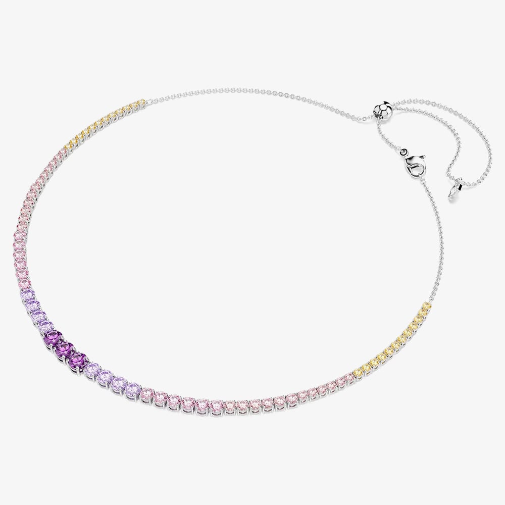 Swarovski Matrix Rhodium Plated Multicolour Crystal Necklace 5751196