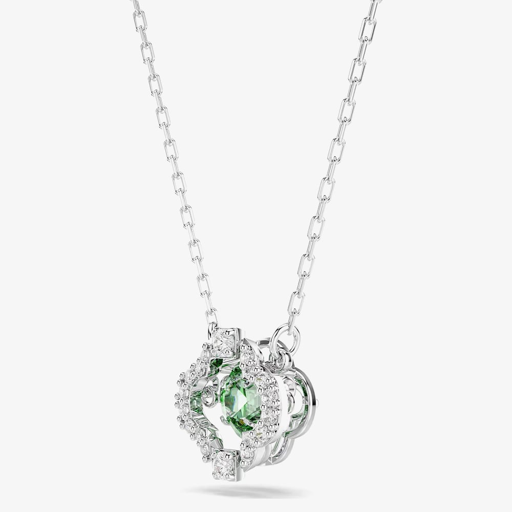Swarovski Una Angelic Rhodium Plated Green Clover Pendant 5757785