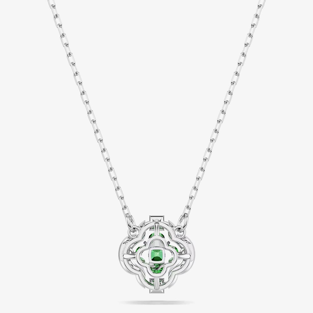 Swarovski Una Angelic Rhodium Plated Green Clover Pendant 5757785