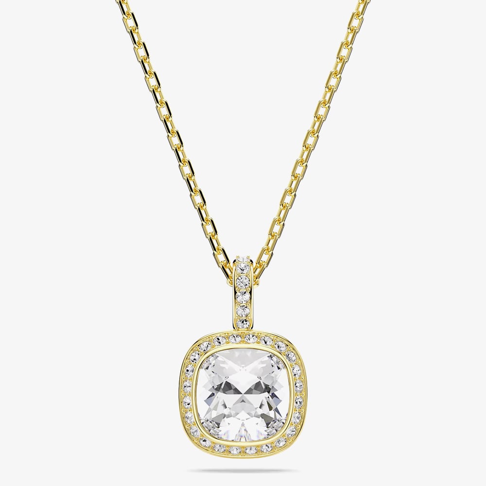 Swarovski Una Angelic 18ct Yellow Gold Cushion Cut Halo Pendant 5764761